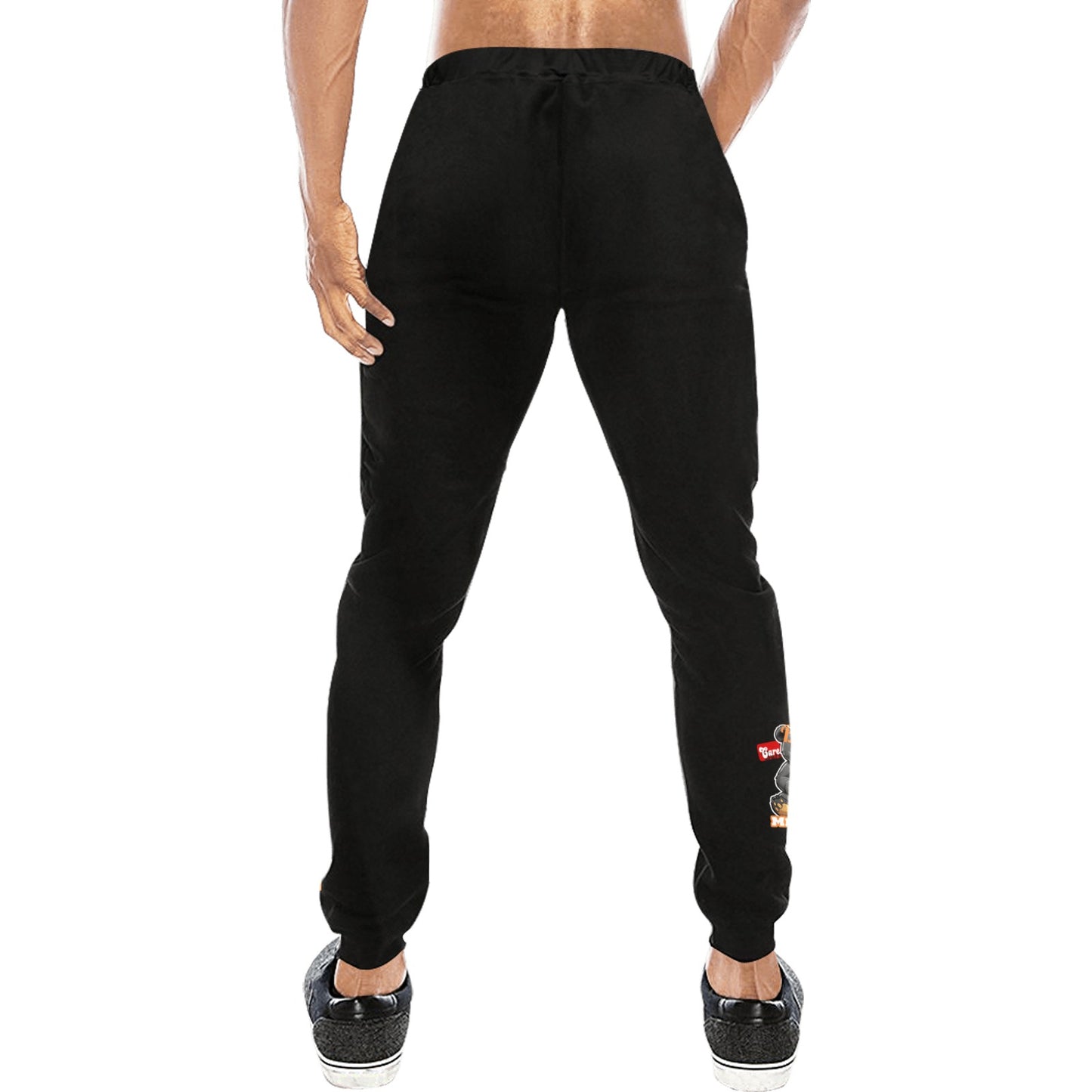 Black no settle Men's All Over Print Sweatpants (Model L11)