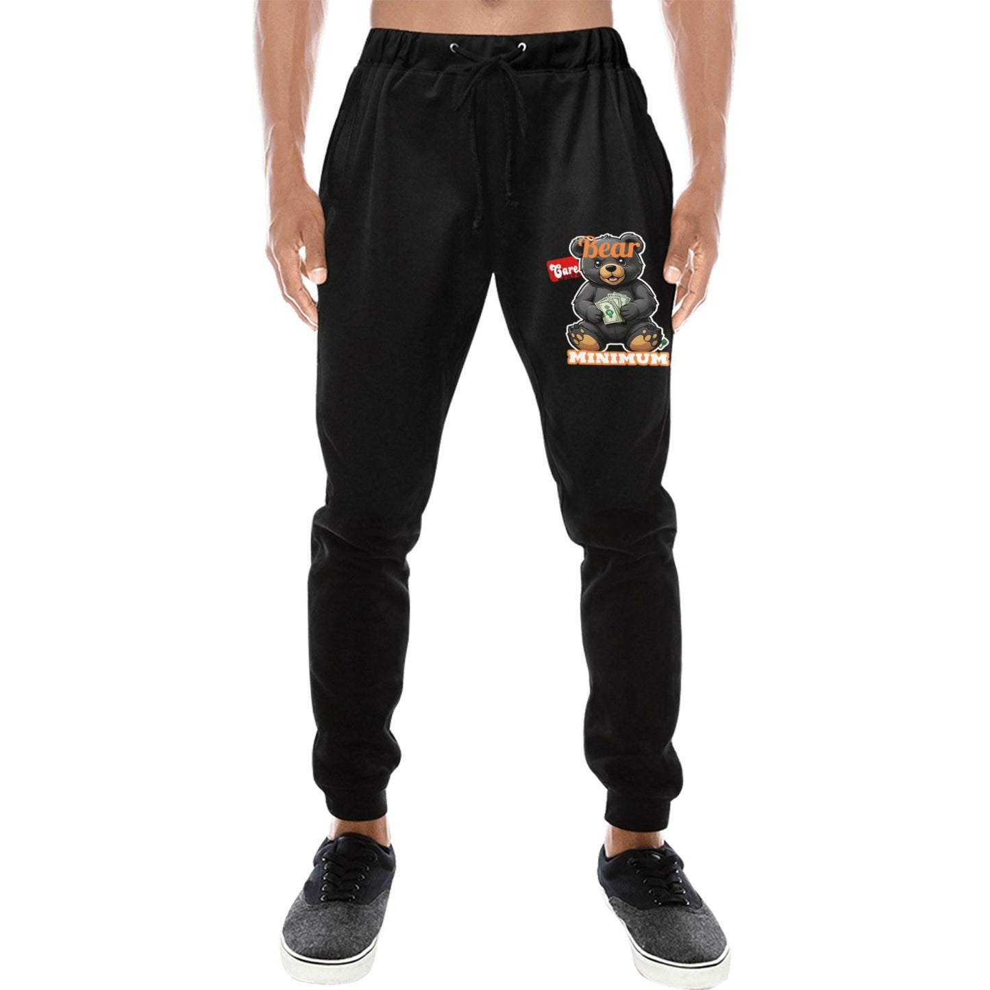 Black no settle Men's All Over Print Sweatpants (Model L11)